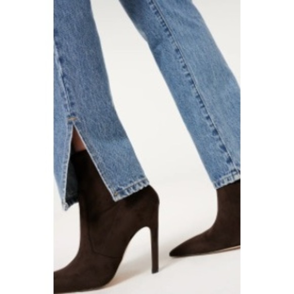 Good American Good Boy High Waist Distressed Nonstretch Jeans, NWT - Picture 2 of 16